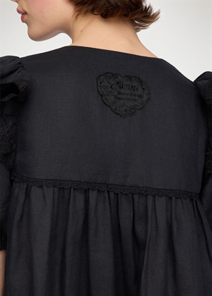 Light linen angel mini kjole Black A1030577 Ganni 